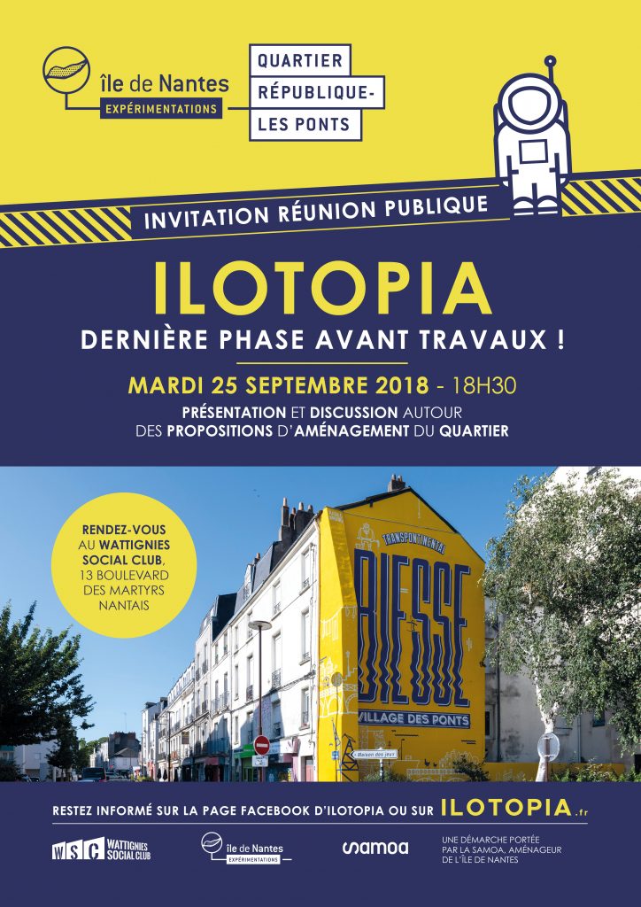 Ilotopia affiche ile de nantes 724x1024 - Ilotopia : présentation des propositions d’aménagement du quartier République-Les Ponts