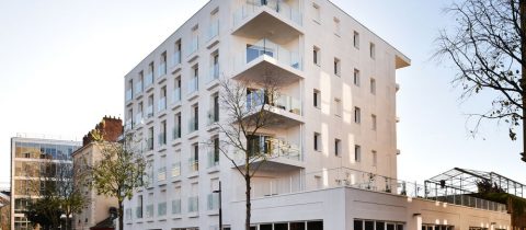 Nantes (Loire-Atlantique) 12/2019 © Jean-Dominique Billaud/Samoa Immeuble Les Nouveaux Mondes 2. Architectes : Parc Architectes. Maîtrise d'ouvrage: Bouygues Immobilier. Nantes (Loire-Atlantique) 12/2019 © Jean-Dominique Billaud/Samoa