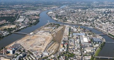 vue aérienne du sud-ouest de l’île de Nantes © Valéry Joncheray