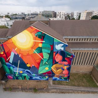 Fresque par Moner - Eglise Ste Madeleine sur l'île de Nantes