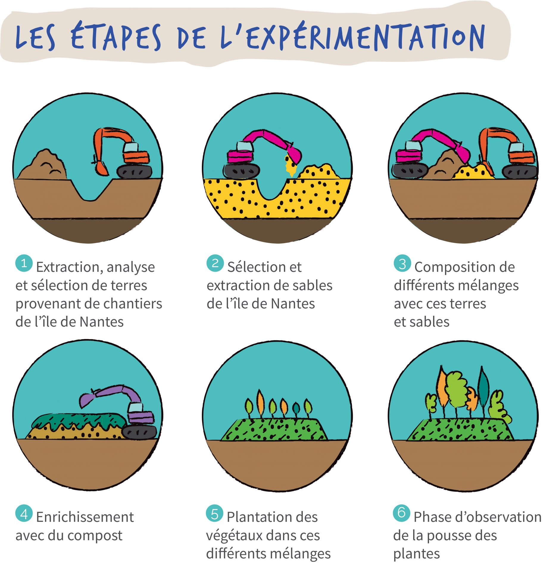 Panneau RenaturationDesSols LesEtapesDeLExperimentation scaled - Rendre fertile la terre issue des chantiers