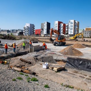 Aménagement du nouveau quartier République sur l'île de Nantes ex-MIN futur CHU