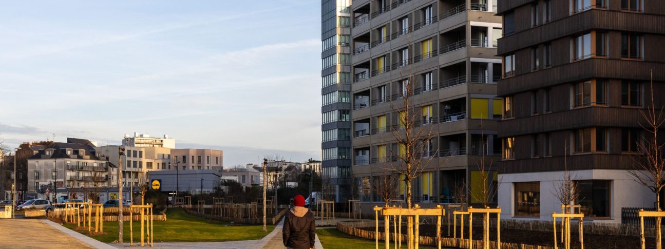 Nouveau quartier République. Jardins de l'Estuaire (Bloc A). Nantes (Loire-Atlantique) 02/2025 © IRIS Pictures/Samoa Nouveau quartier République. Jardins de l'Estuaire (Bloc A). Nantes (Loire-Atlantique) 02/2025 © IRIS Pictures/Samoa