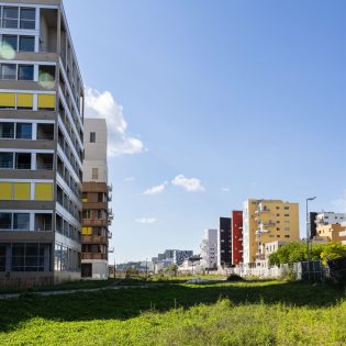 Nouveau quartier République. Bloc A. Jardins de l'Estuaire. Nantes(Loire-Atlantique) 09/2024 © IRIS Pictures/Samoa