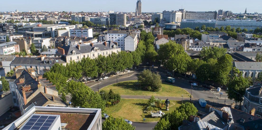 Place de la République - ile de Nantes - Point info travaux réseau eaux usées Prairie-au-Duc