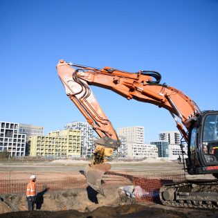 Chantier de préparation de l'écocentre. Plateforme de gestion des déblais issus des des chantiers de construction. Nantes (Loire-Atlantique) 12/2024 © IRIS Pictures/Samoa Chantier de préparation de l'écocentre. Plateforme de gestion des déblais issus des des chantiers de construction. Nantes (Loire-Atlantique) 12/2024 © IRIS Pictures/Samoa