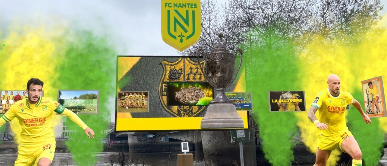 Exposition réalitée augmentée FC Nantes quai Hoche ile de Nantes Exposition réalitée augmentée FC Nantes quai Hoche ile de Nantes