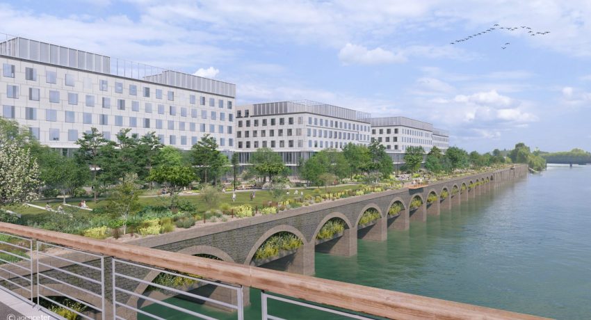 NQW AVP PERS Pont v2 scaled 850x460 - Le quai Wilson se transforme : un espace apaisé et convivial, au pied du nouvel hôpital