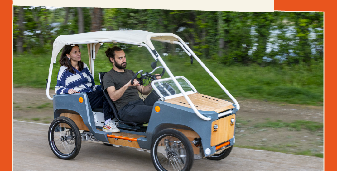 Test BOB (véhicule intermédiaire) sur le parc des Chantiers x Sanka Cycles x Samoa Test BOB (véhicule intermédiaire) sur le parc des Chantiers x Sanka Cycles x Samoa