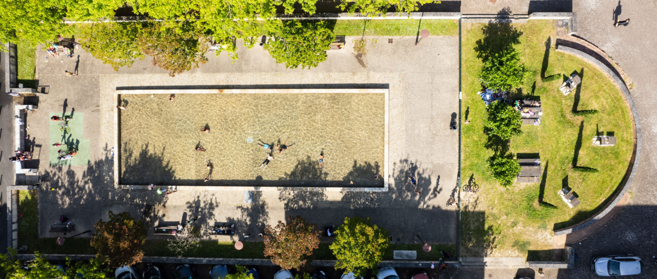 Pataugeoire. Place de la Basse Mar. Nantes. (Loire-Atlantique) 06/2024 © IRIS Pictures/Samoa