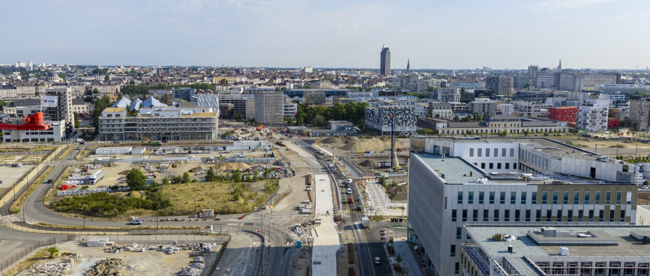 Vue aérienne boulevard Simone Veil dans sa nouvelle configuration © IRIS Pictures/Samoa