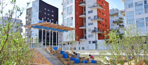 Jardins de l'Estuaire. Aires de loisir conçues par les collectifs GRU et VOUS. Quartier Prairie-au-Duc. Nantes (Loire-Atlantique) 06/2026 © Vincent Jacques / Samoa.